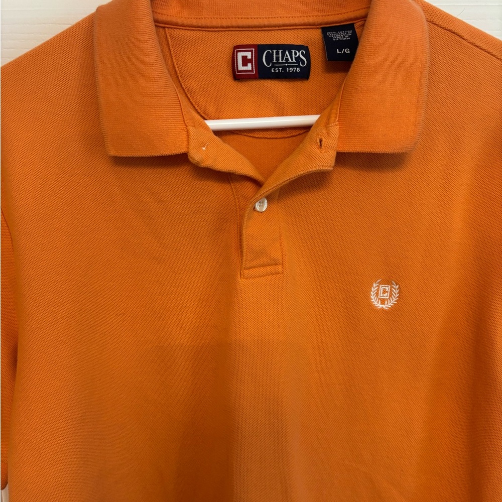 Chaps Men's Polo Shirt in Vibrant Orange. Large - Picture 5 of 13